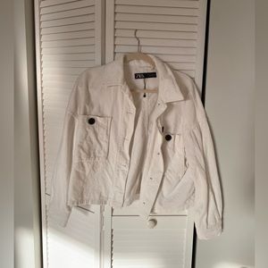 Zara White Corduroy Shacket